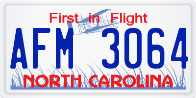 NC license plate AFM3064