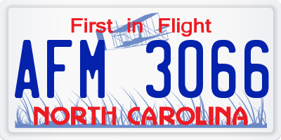 NC license plate AFM3066
