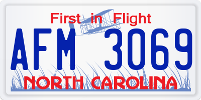 NC license plate AFM3069