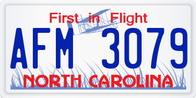 NC license plate AFM3079