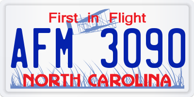 NC license plate AFM3090