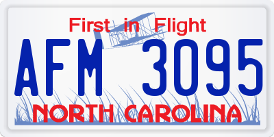 NC license plate AFM3095