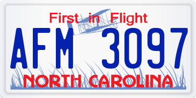 NC license plate AFM3097