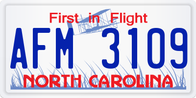 NC license plate AFM3109