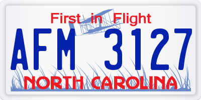 NC license plate AFM3127