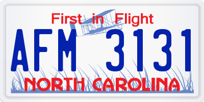 NC license plate AFM3131