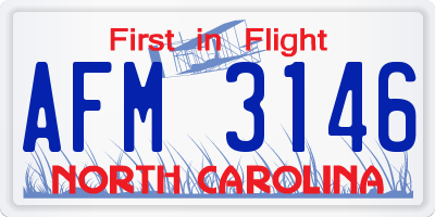 NC license plate AFM3146