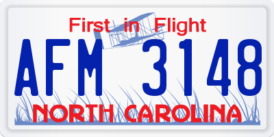 NC license plate AFM3148