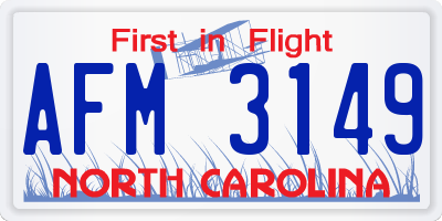 NC license plate AFM3149