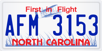 NC license plate AFM3153