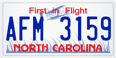 NC license plate AFM3159