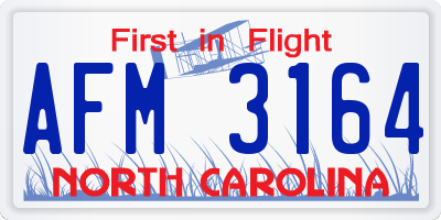 NC license plate AFM3164