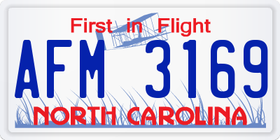 NC license plate AFM3169