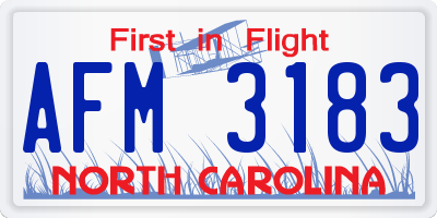 NC license plate AFM3183