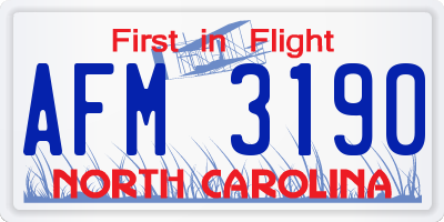 NC license plate AFM3190