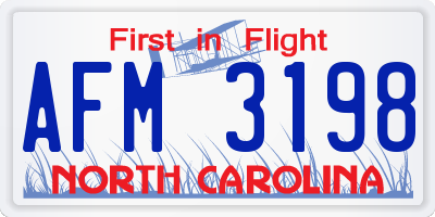 NC license plate AFM3198