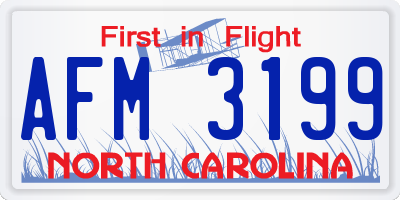 NC license plate AFM3199