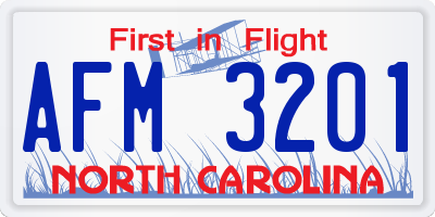 NC license plate AFM3201