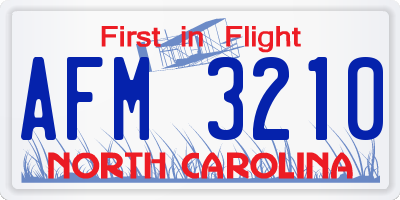 NC license plate AFM3210