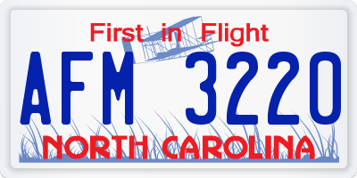 NC license plate AFM3220