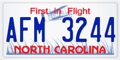 NC license plate AFM3244