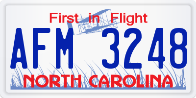 NC license plate AFM3248