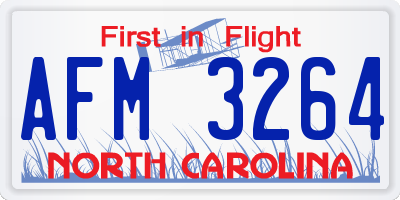 NC license plate AFM3264