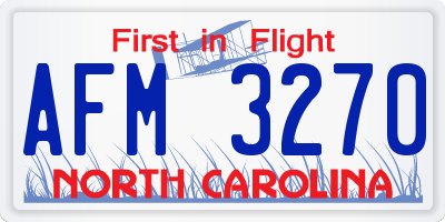 NC license plate AFM3270