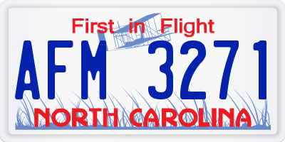 NC license plate AFM3271