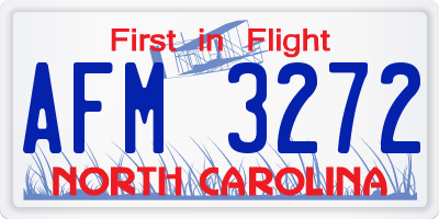 NC license plate AFM3272