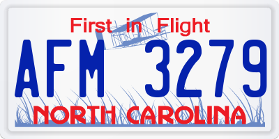NC license plate AFM3279
