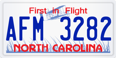 NC license plate AFM3282