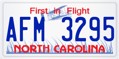 NC license plate AFM3295