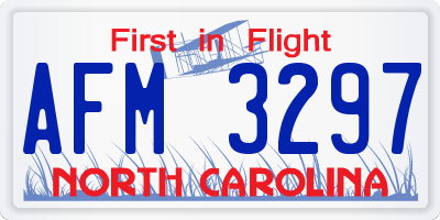NC license plate AFM3297
