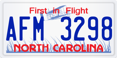 NC license plate AFM3298