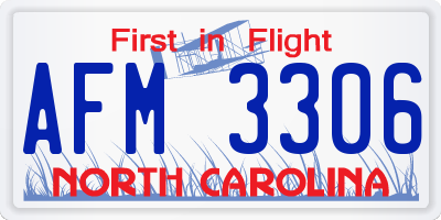 NC license plate AFM3306