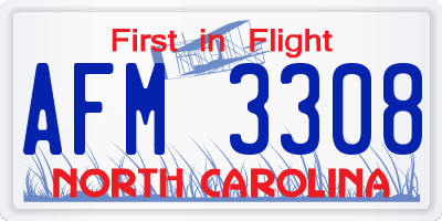 NC license plate AFM3308