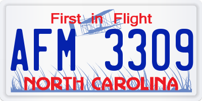 NC license plate AFM3309
