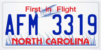 NC license plate AFM3319