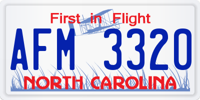 NC license plate AFM3320