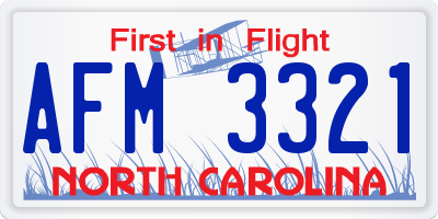 NC license plate AFM3321