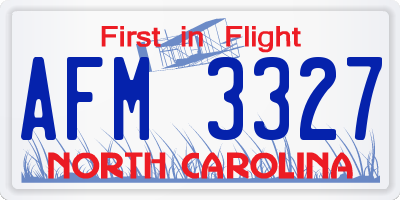 NC license plate AFM3327
