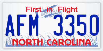 NC license plate AFM3350
