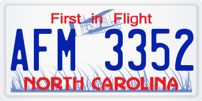 NC license plate AFM3352