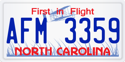 NC license plate AFM3359