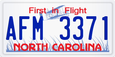 NC license plate AFM3371