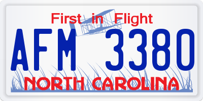 NC license plate AFM3380