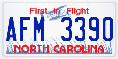 NC license plate AFM3390