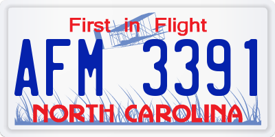 NC license plate AFM3391