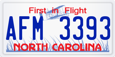 NC license plate AFM3393